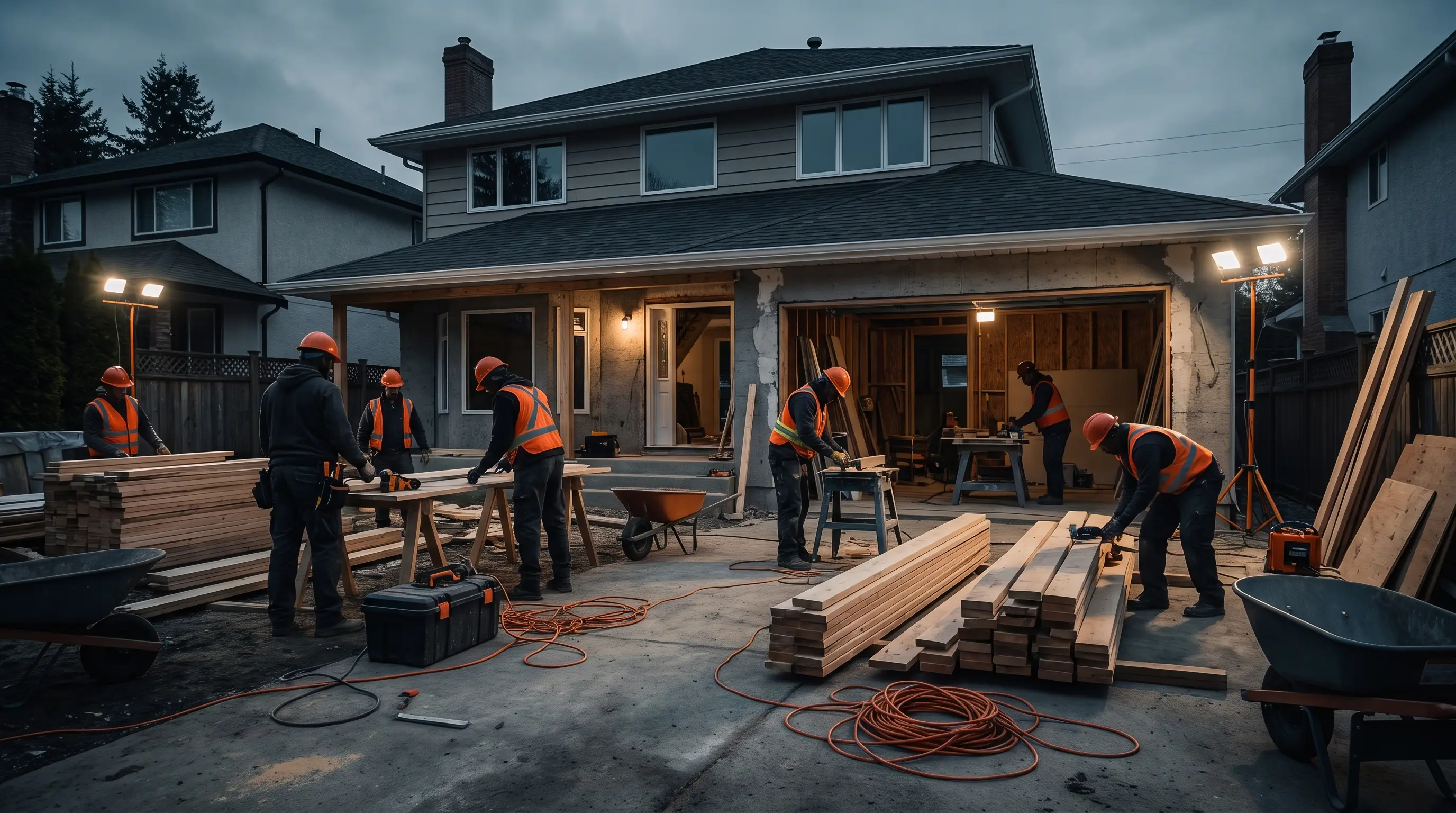 Construction crew on a jobsite