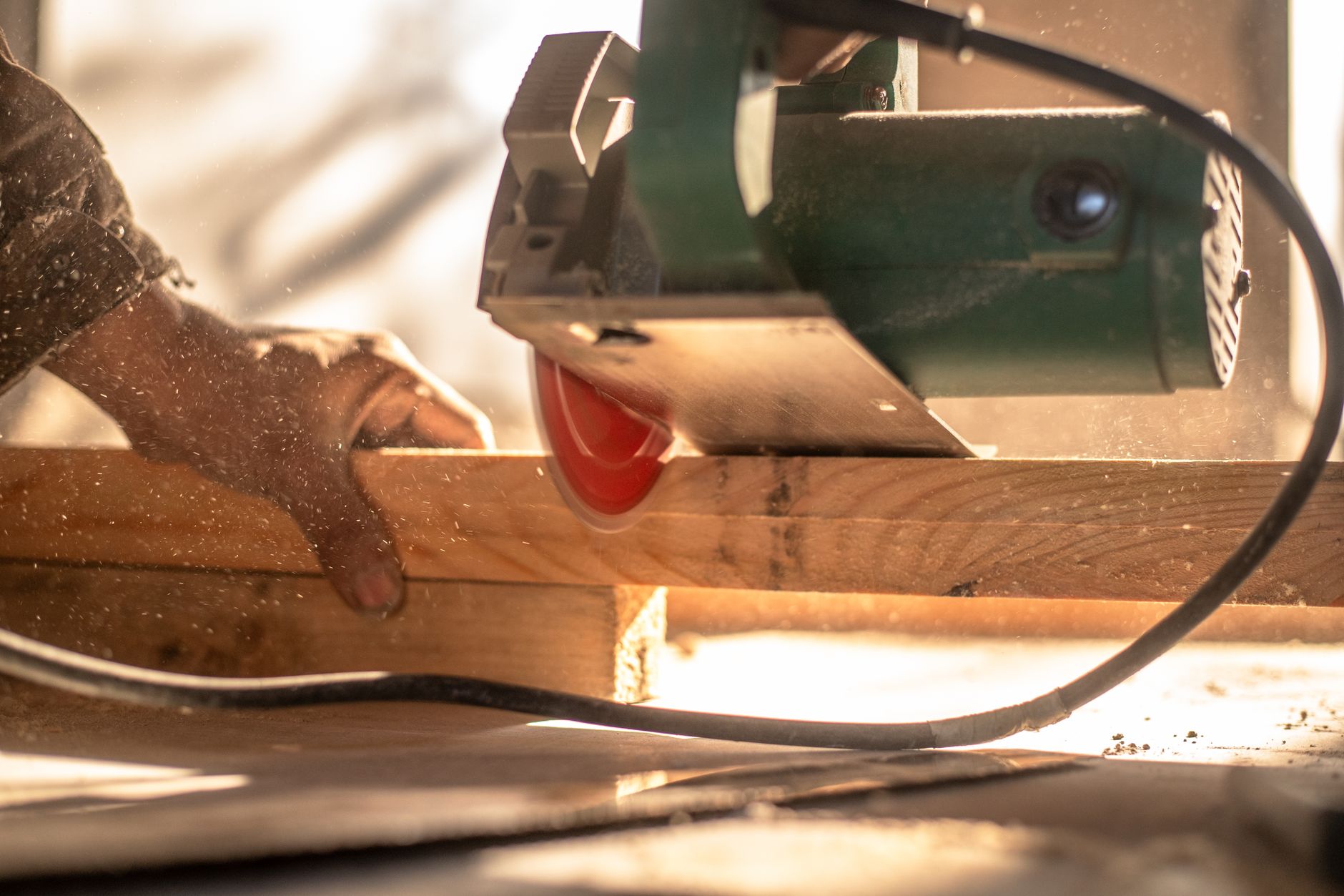 Carpenter working on a project