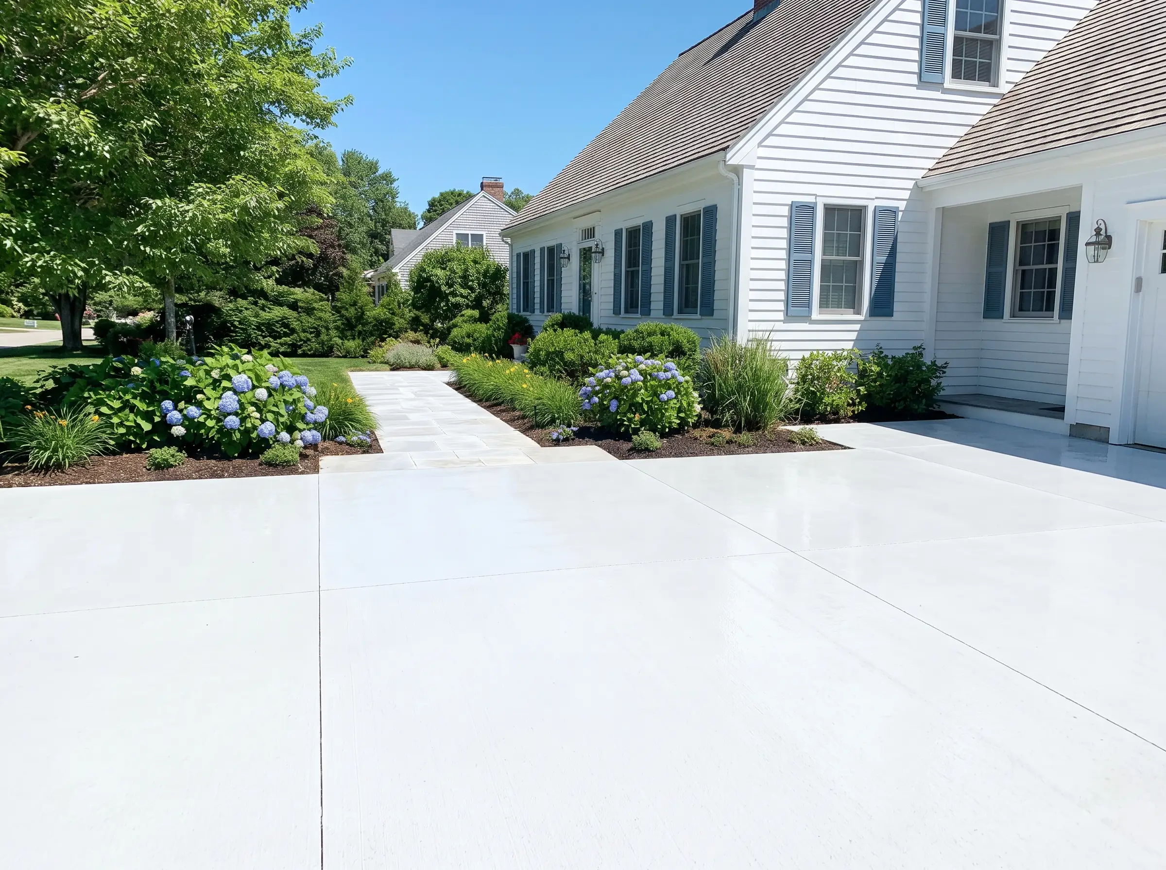 Commercial sidewalk being pressure washed