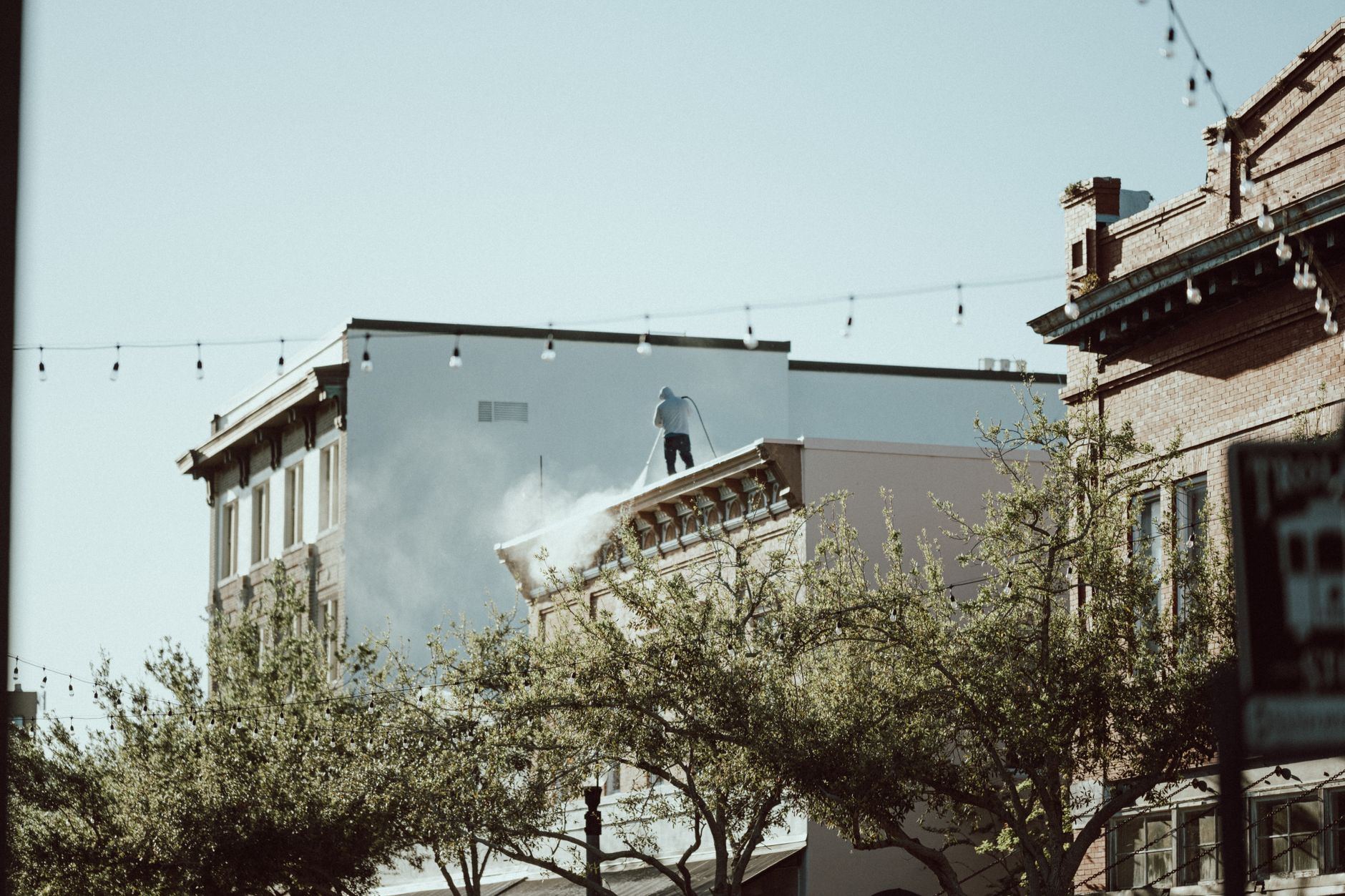 Pressure Washing crew on a job