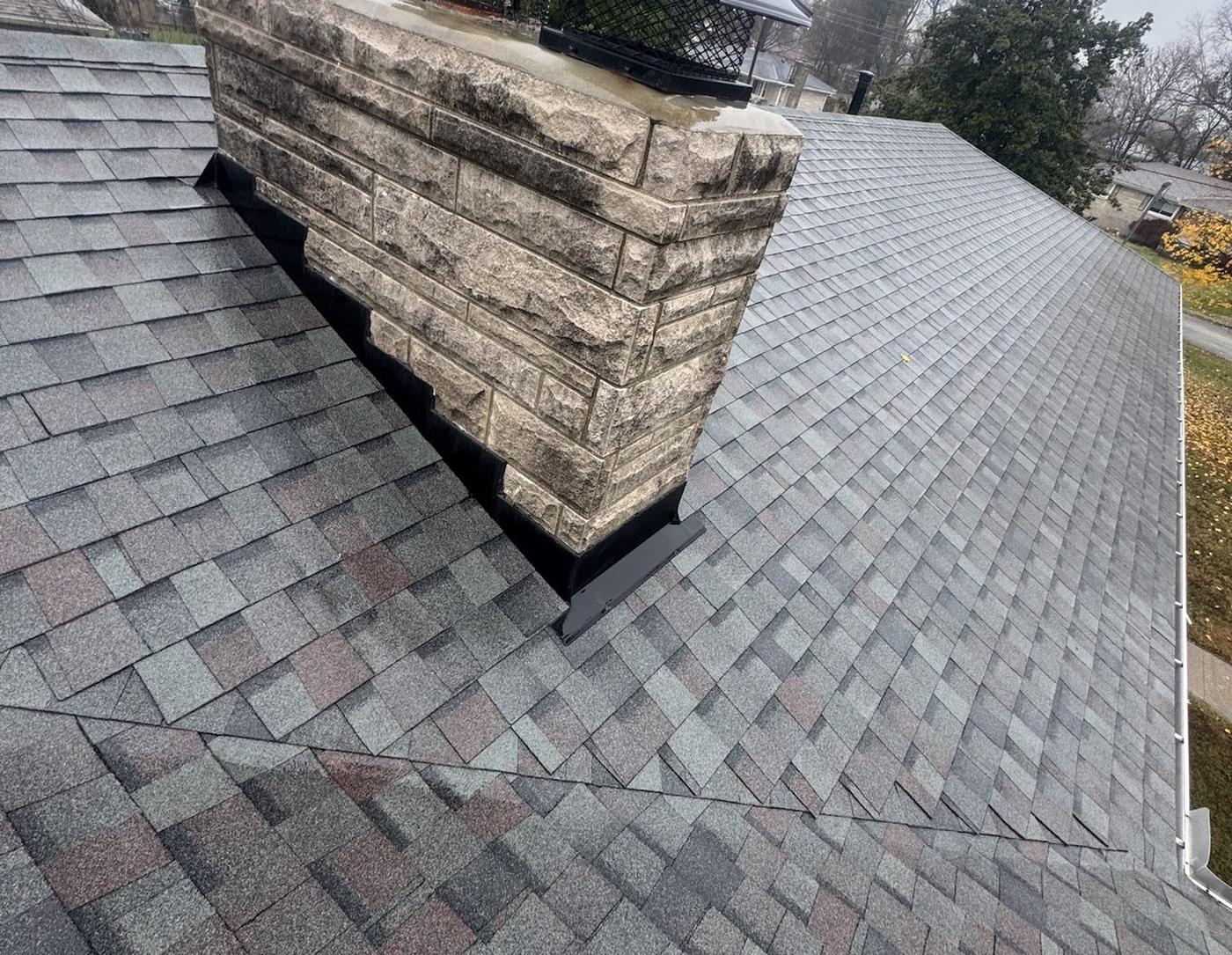 Roof repair project by Red War Contractors