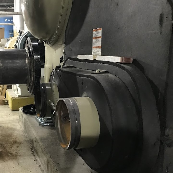 Industrial motor assembly closeup