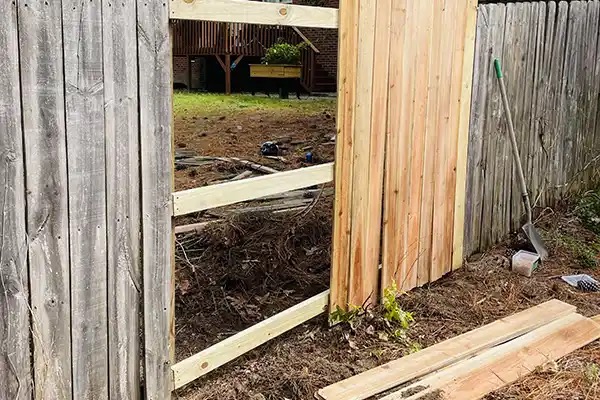 Fence and gate work in progress