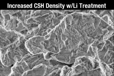 Increased concrete density after treatment