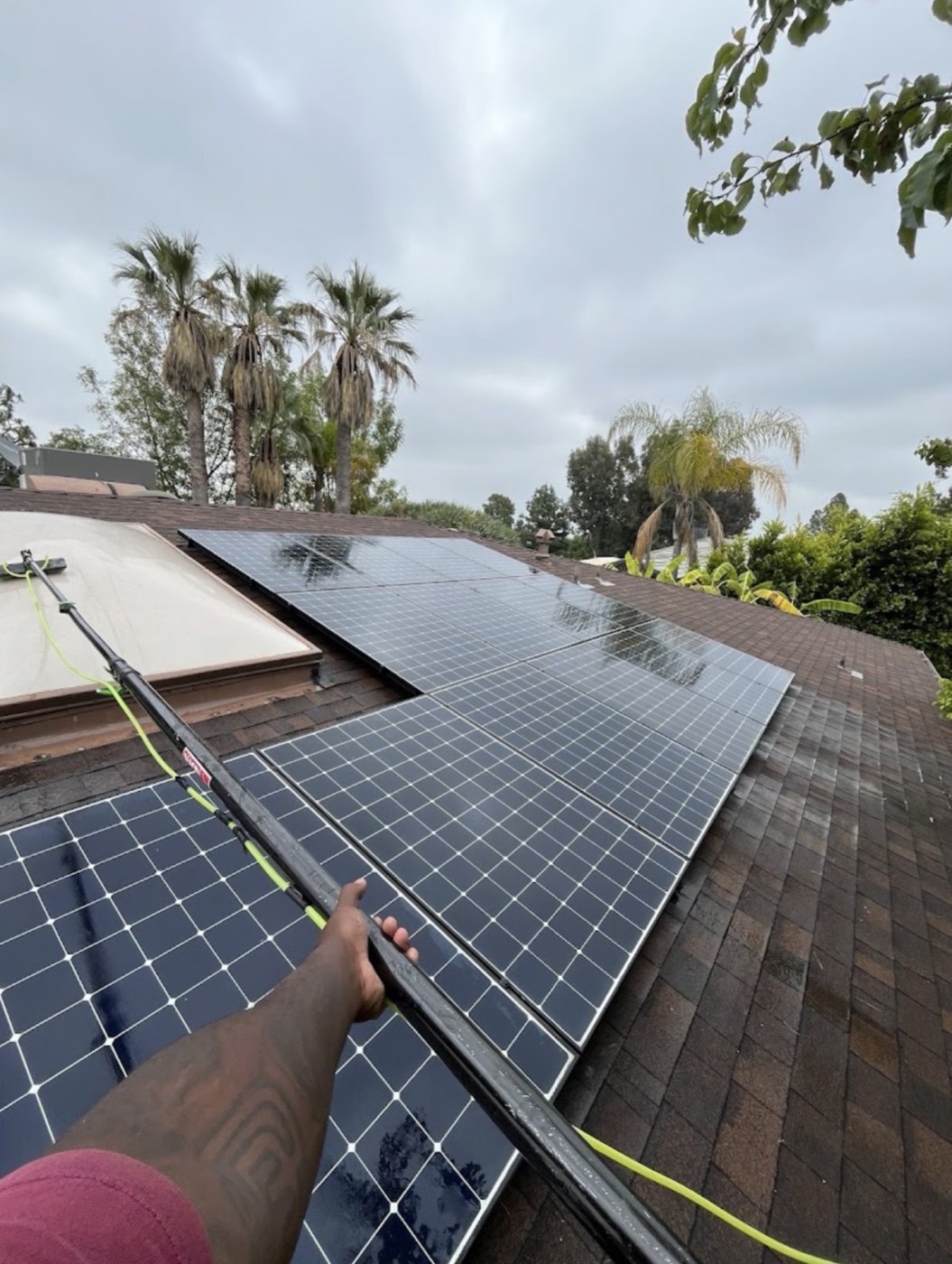 Solar panel and exterior glass cleaning