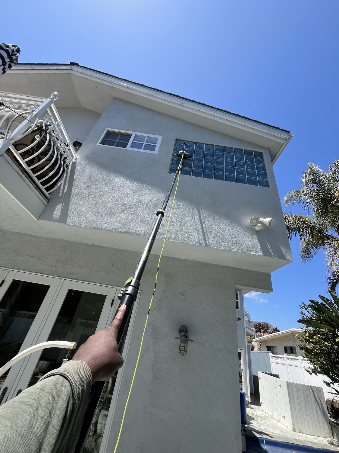 Residential glass block window cleaning