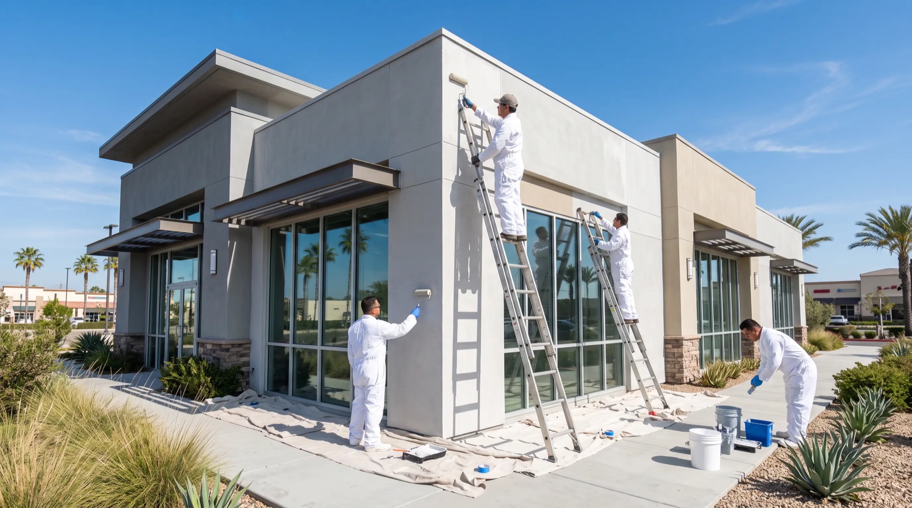 Commercial painting in progress