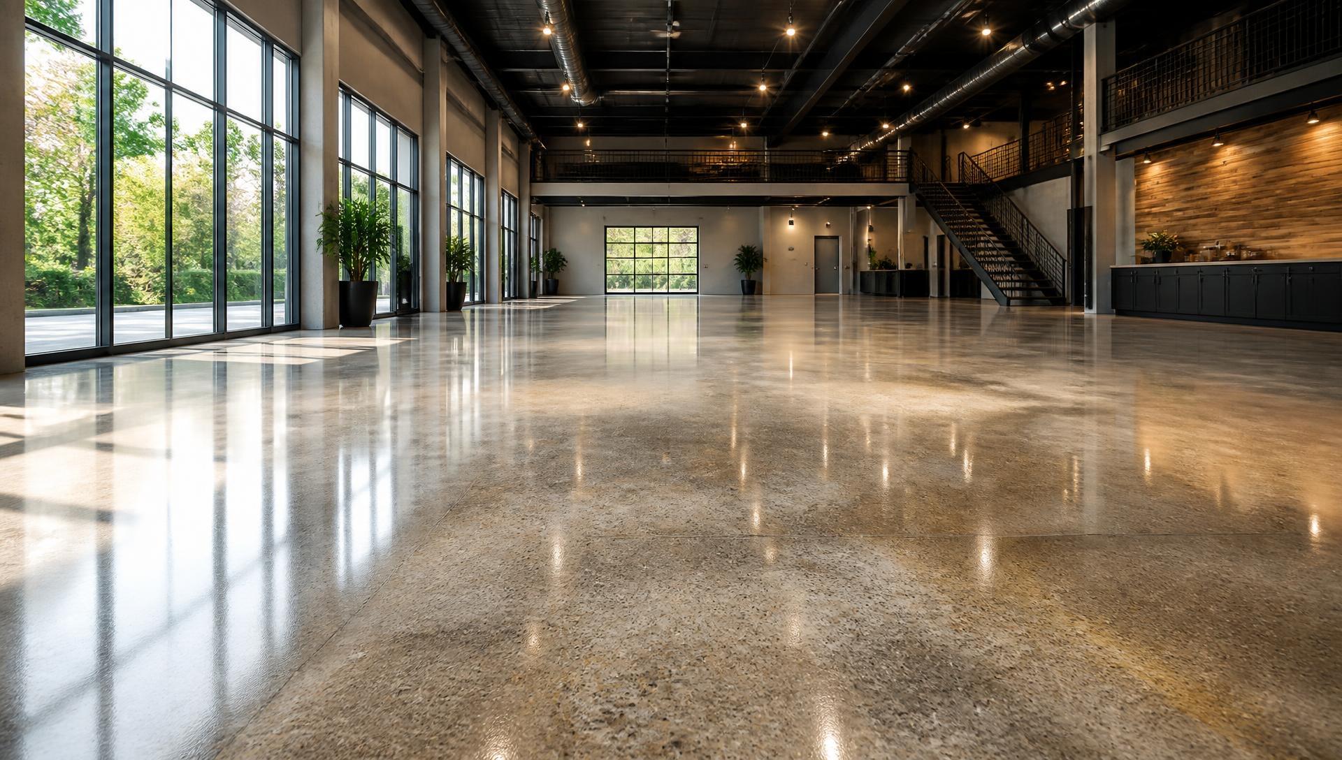 Finished concrete slab with a clean, even surface