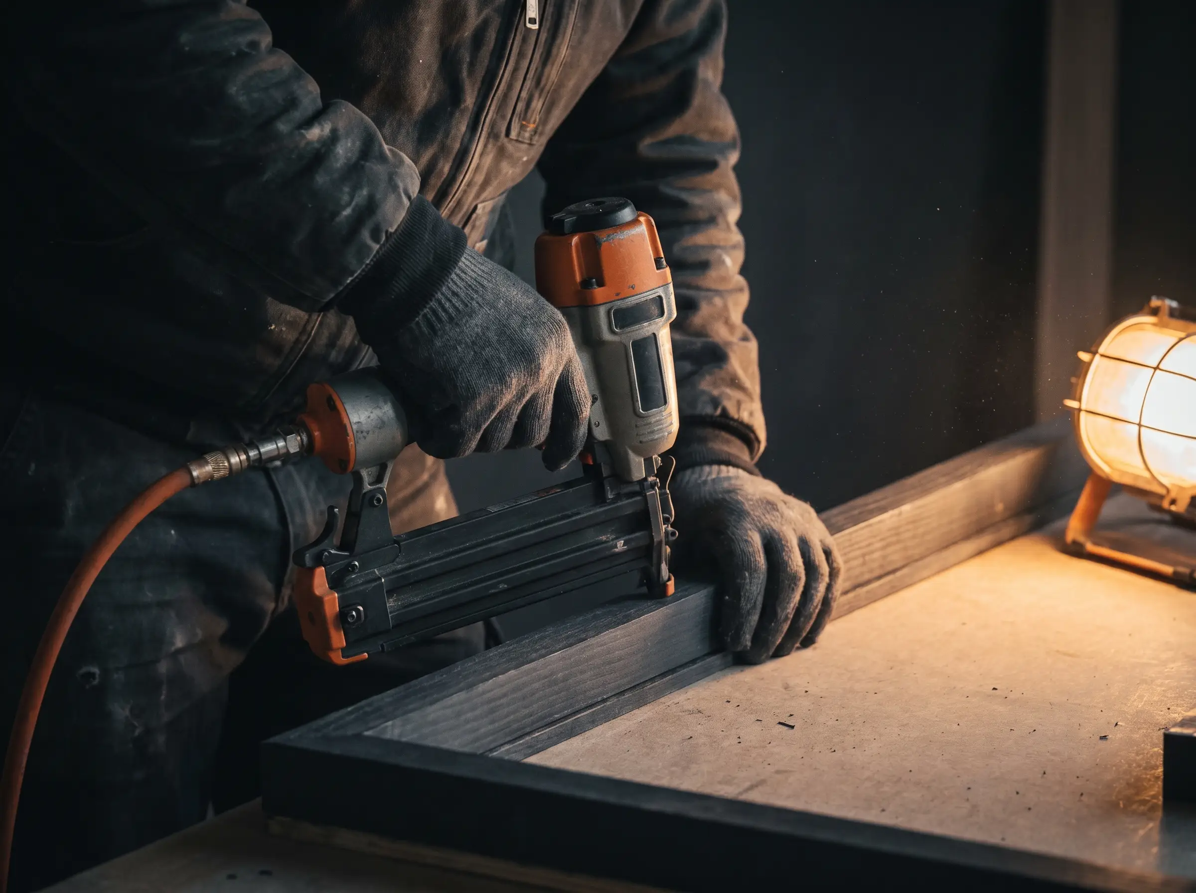 Crew working on a build