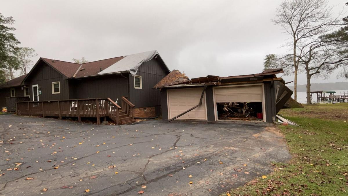 Structure demolition in progress