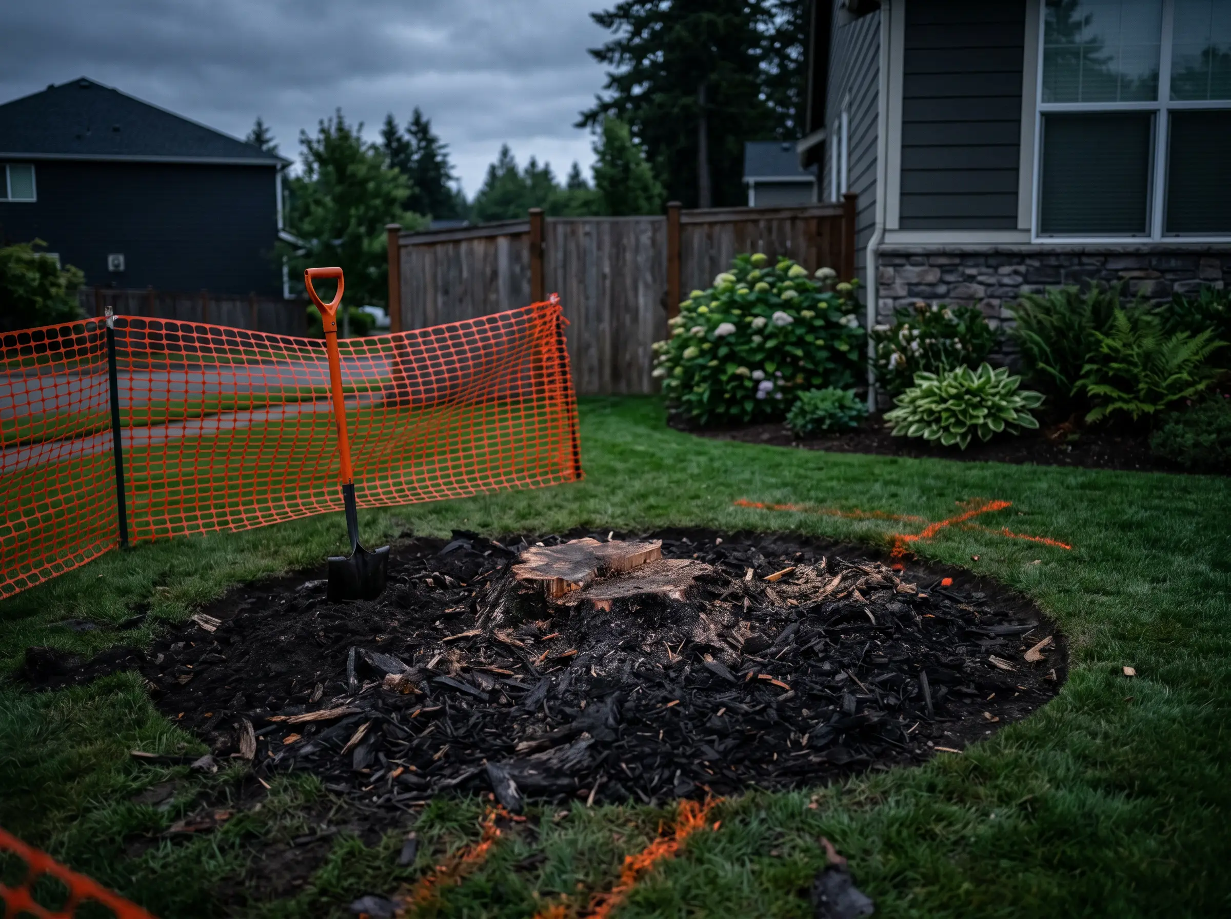 Stump ground down
