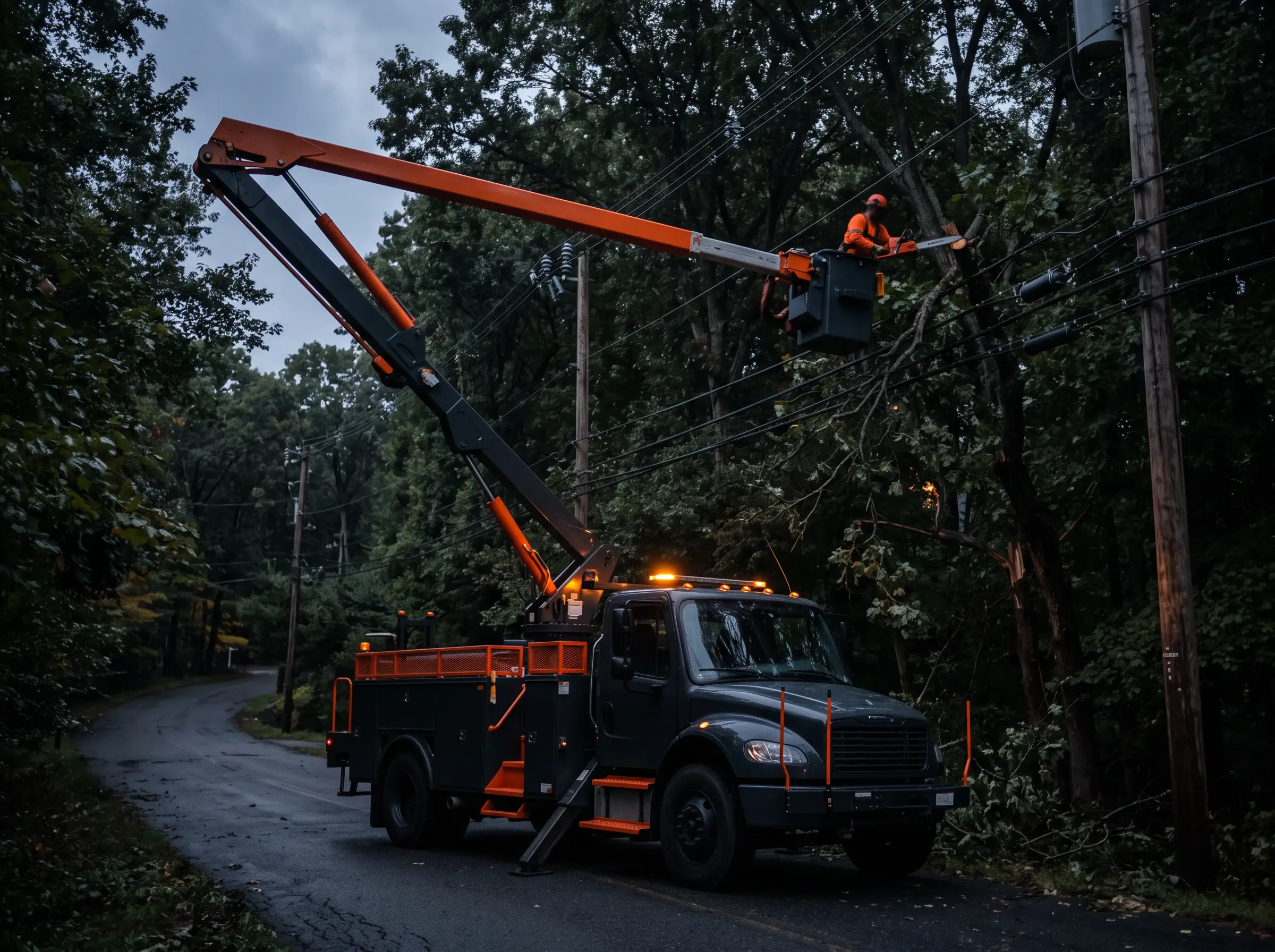 Commercial tree work in progress