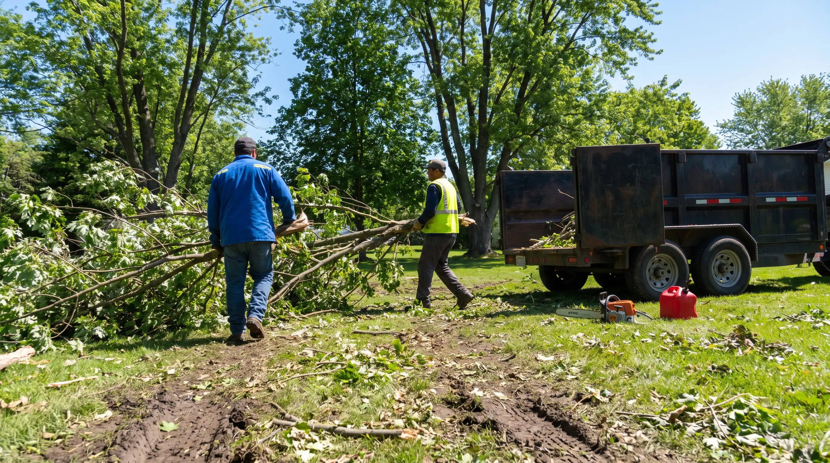 Tree crew removing a tree