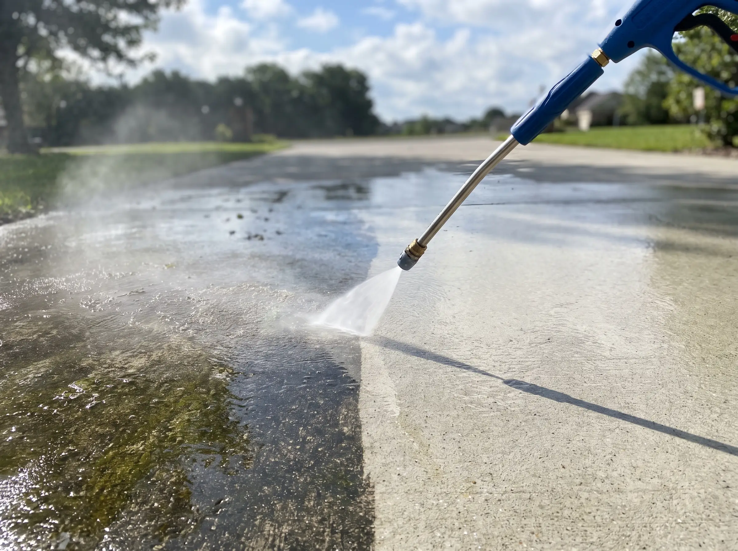 Residential driveway wash