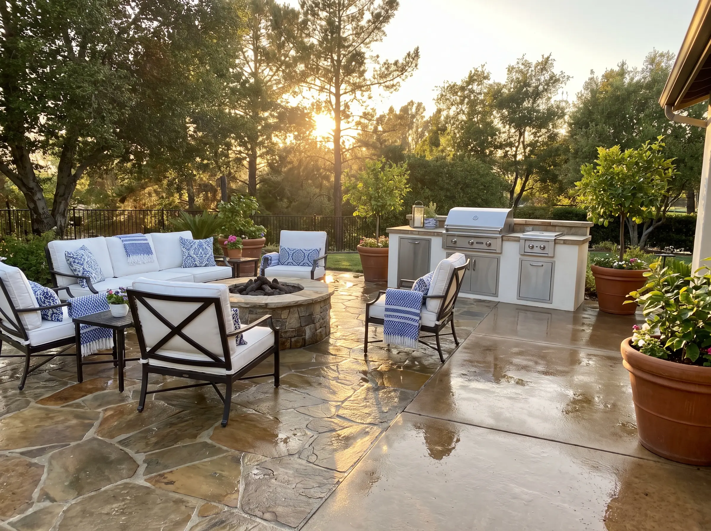 Outdoor living space, freshly cleaned