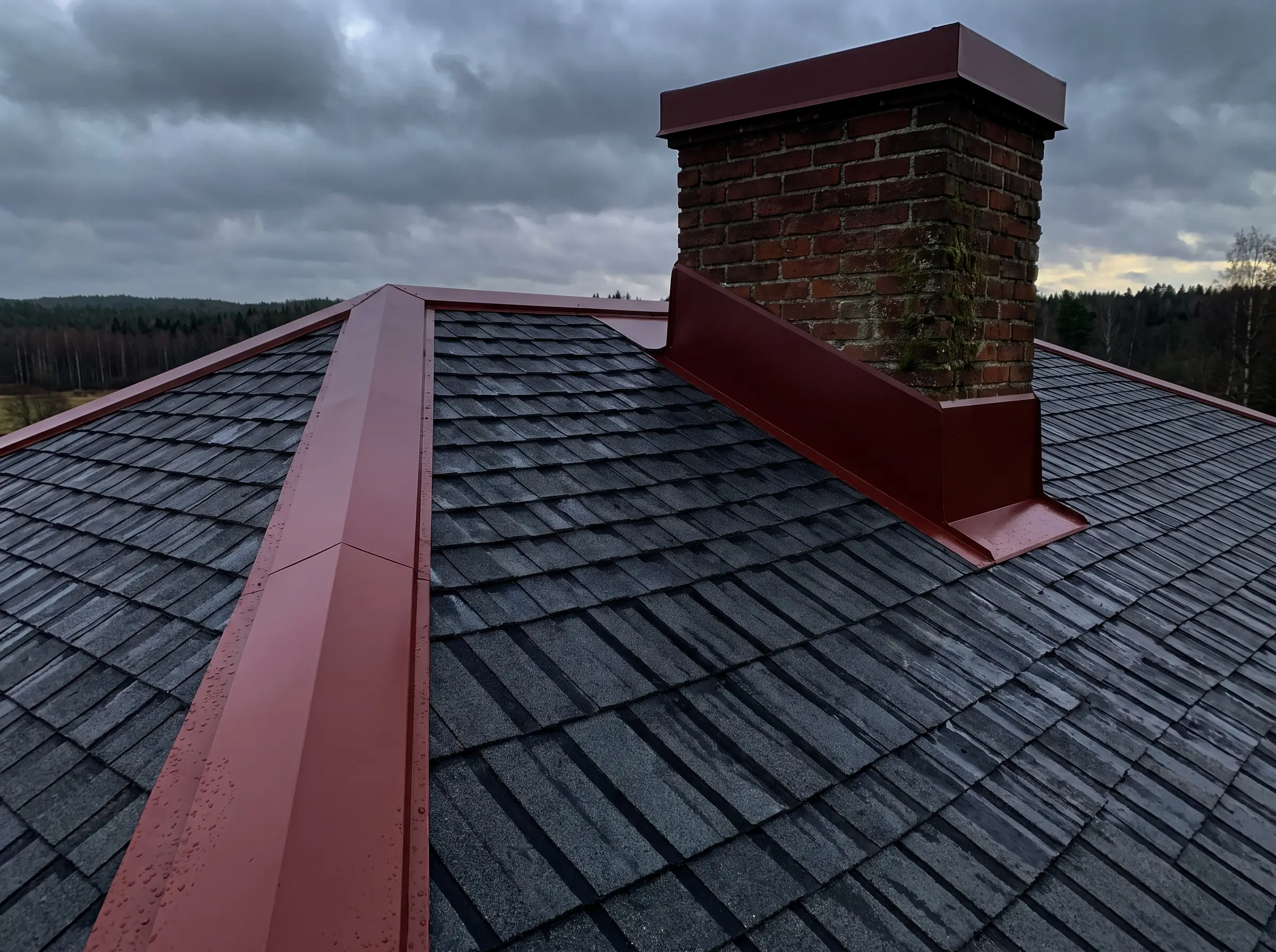 Storm damaged roof