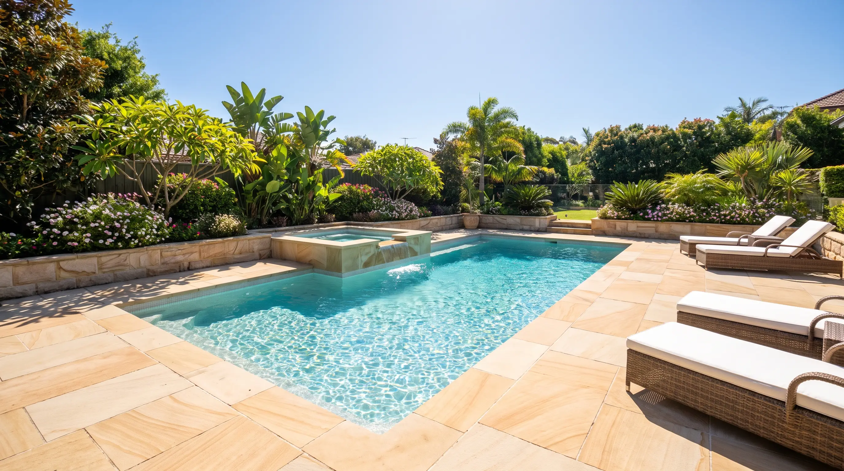 Crew building a custom swimming pool