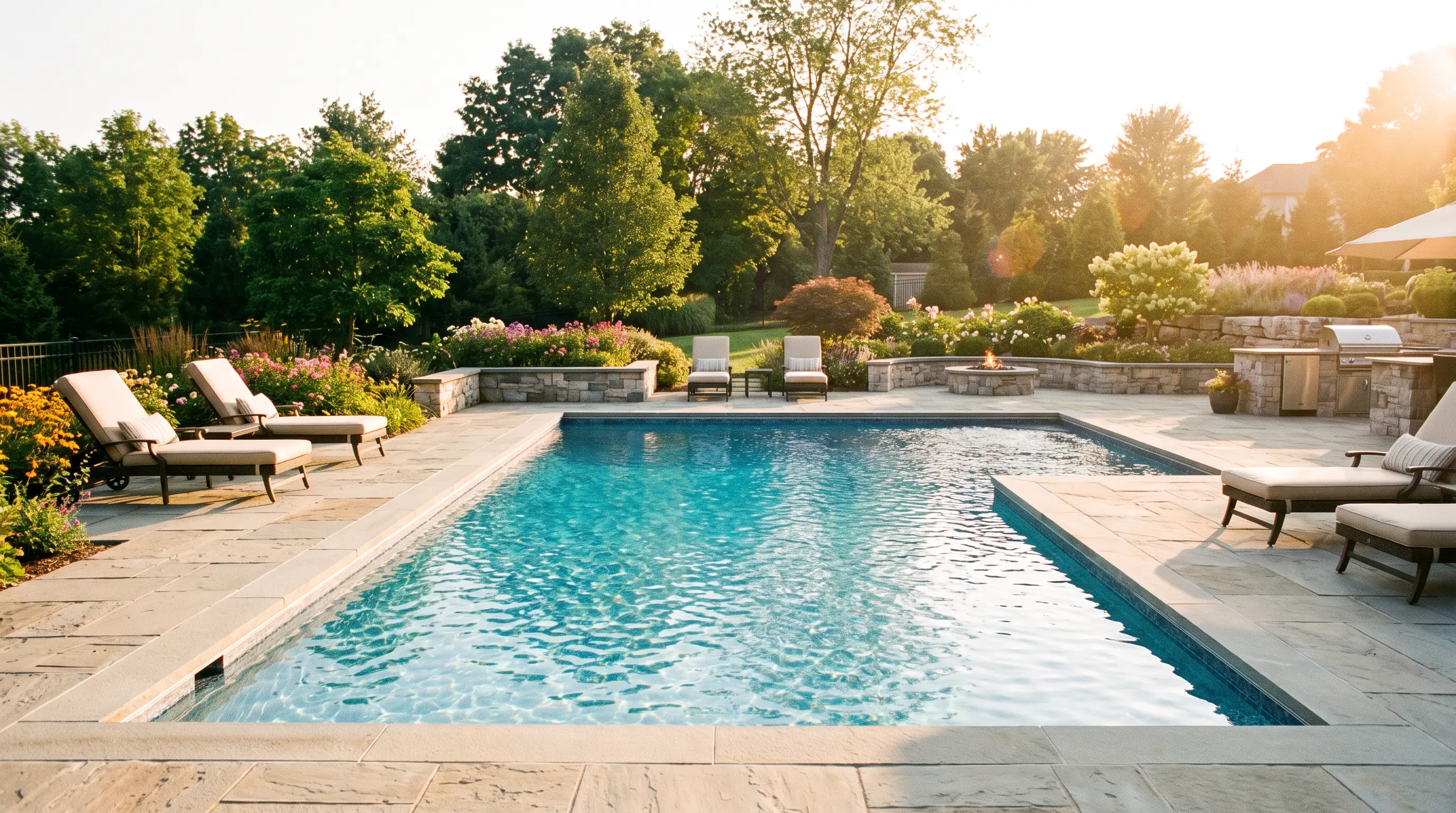 Pool crew on a backyard jobsite