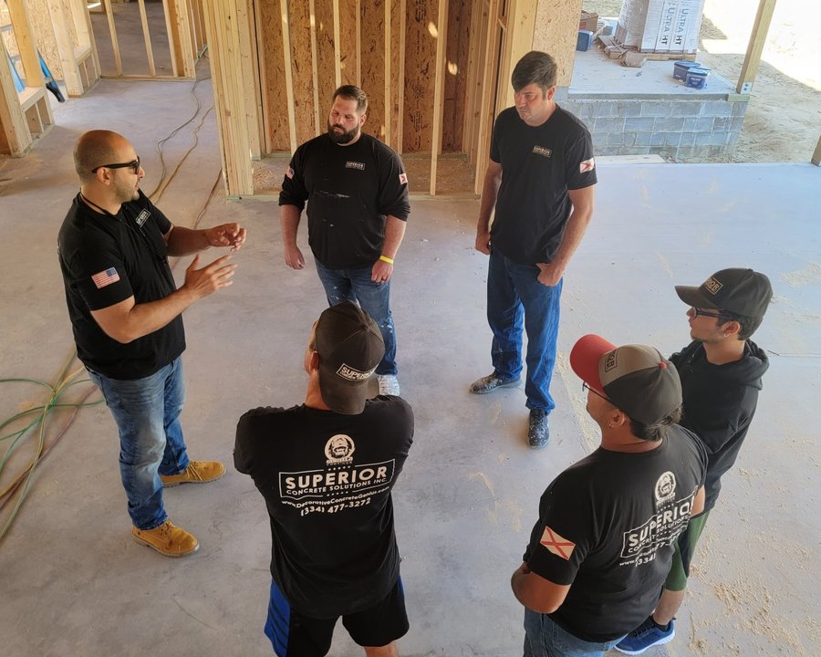 The Superior Concrete Solutions crew on a job site