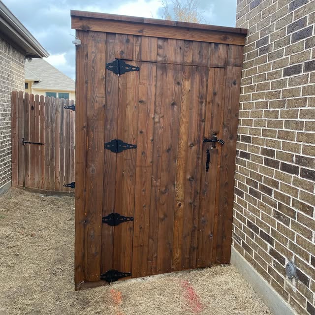 Commercial fencing in progress