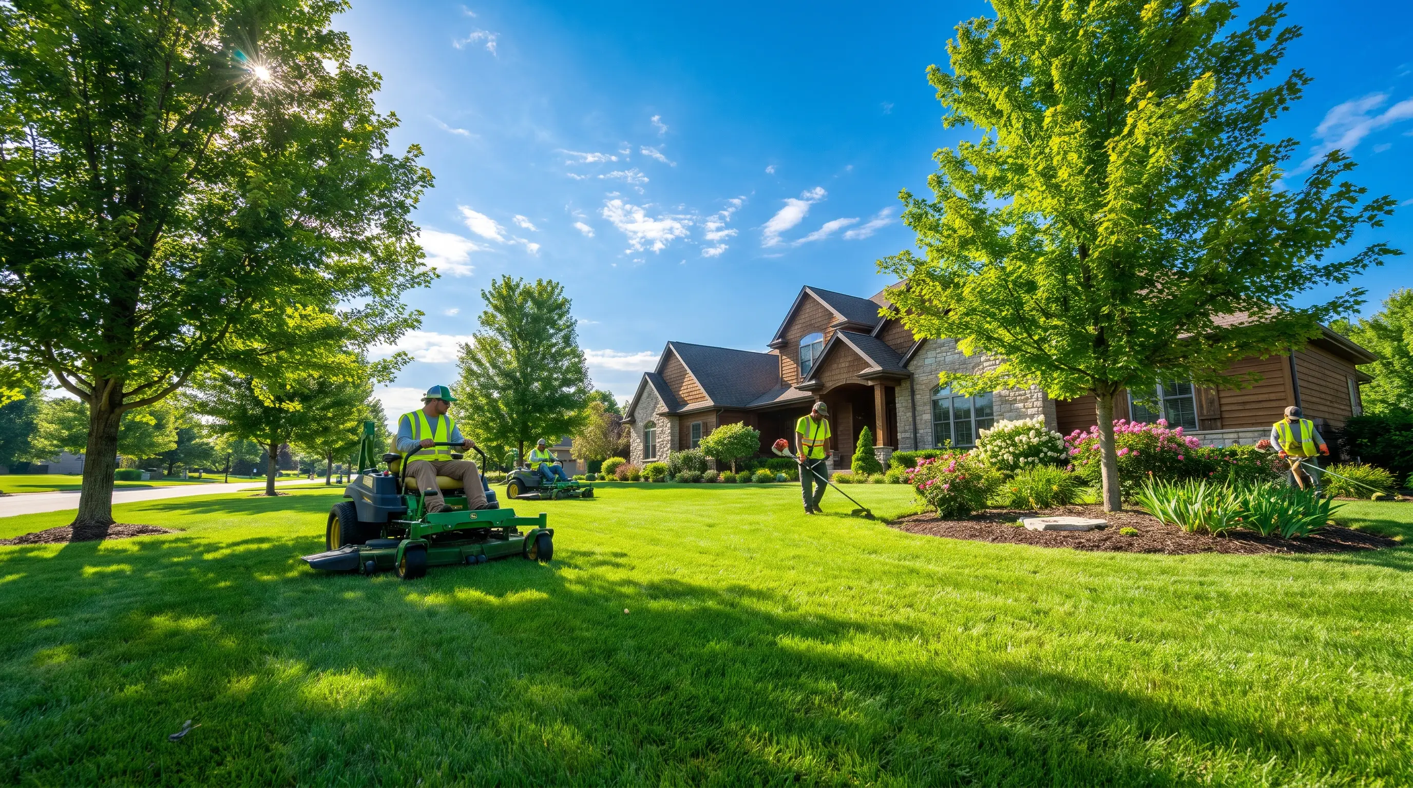 Lawn & Landscaping crew on a job