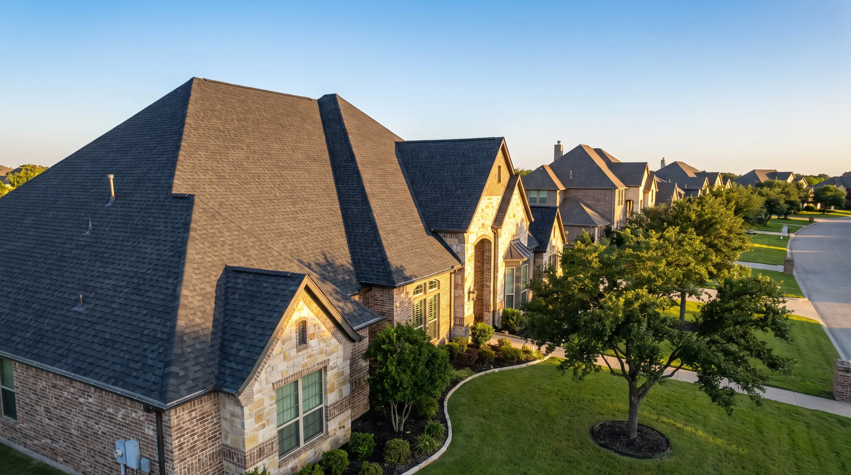 Roofer inspecting a roof