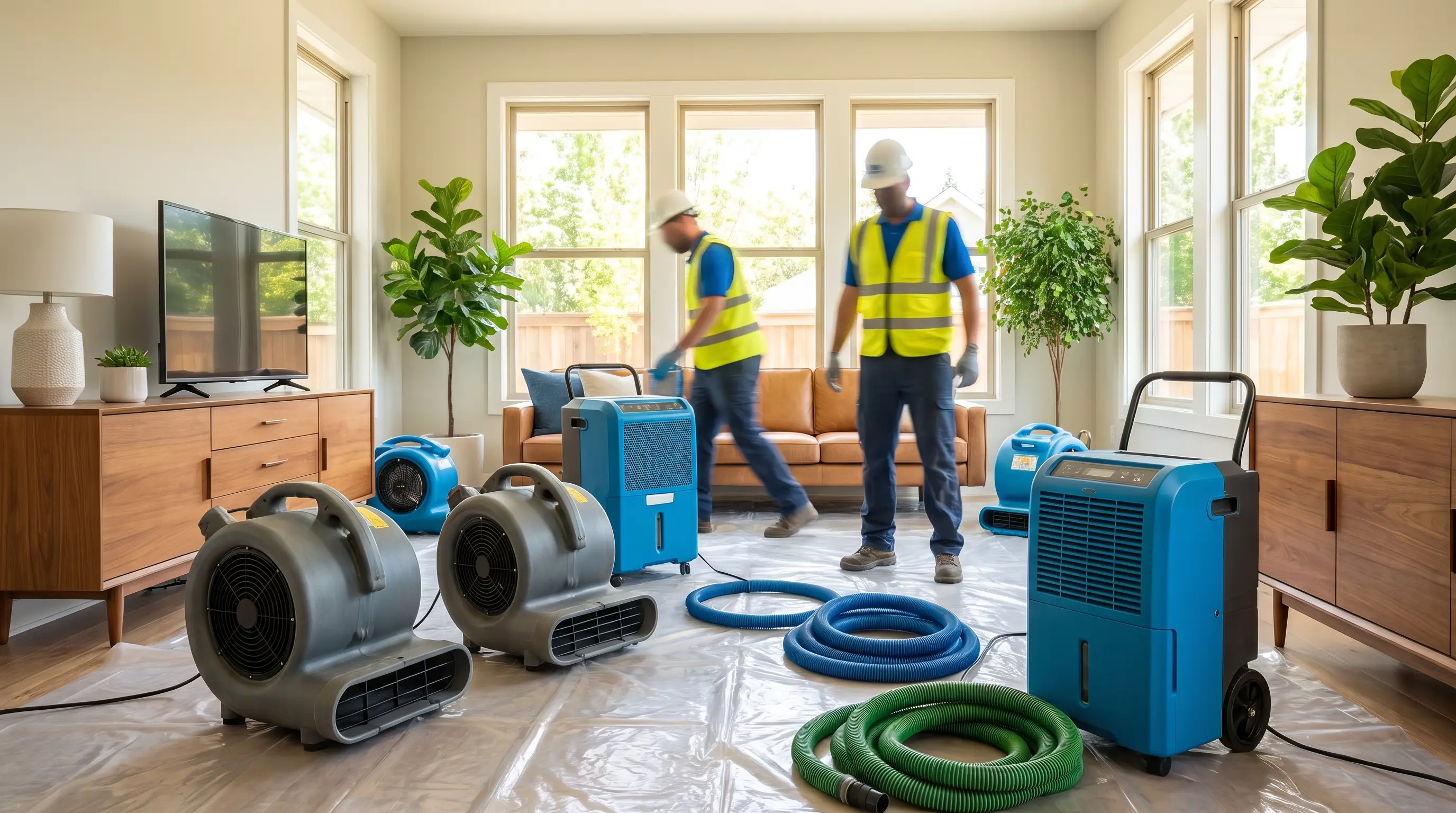Cleaning and restoration crew on a job