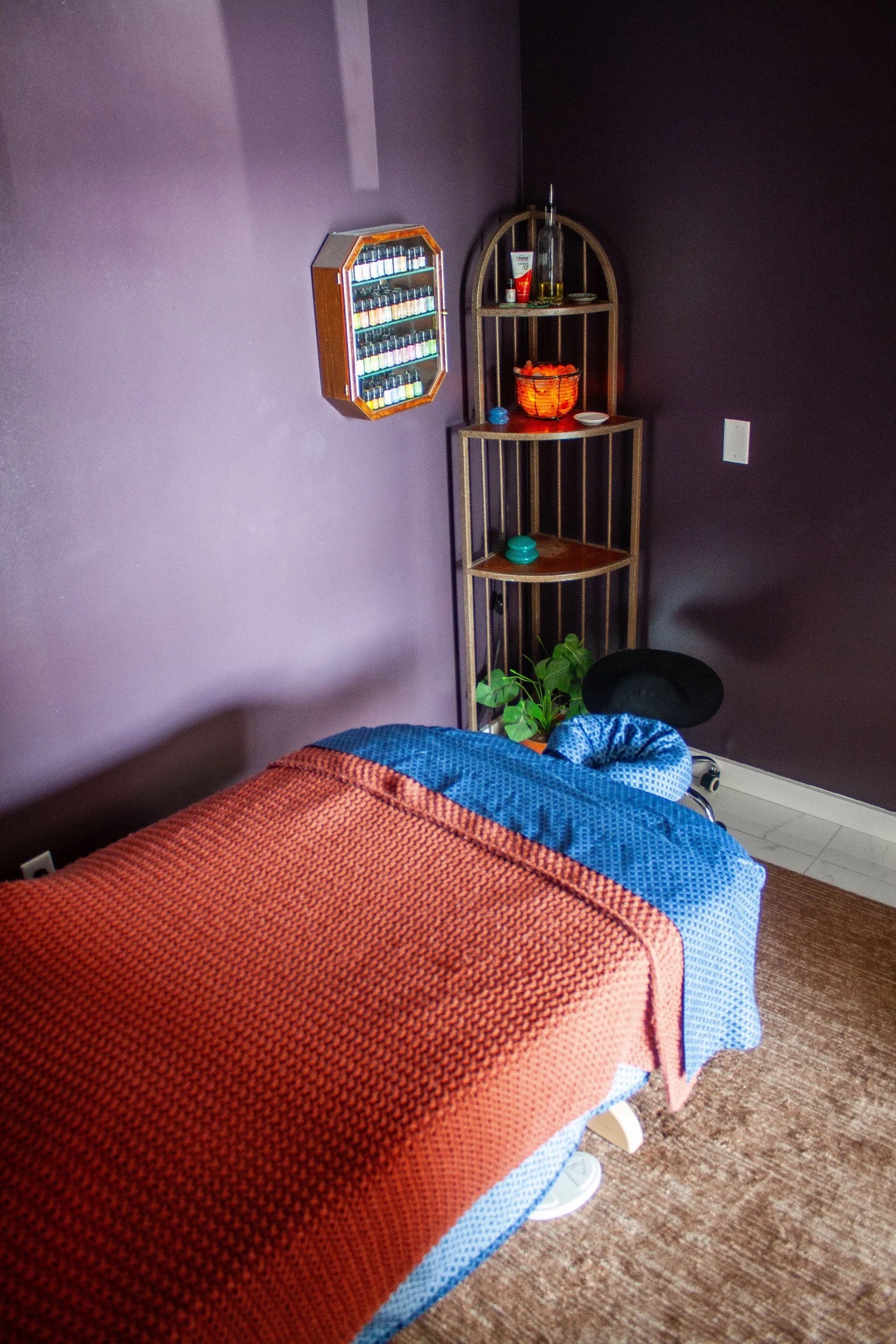 The calm massage treatment room