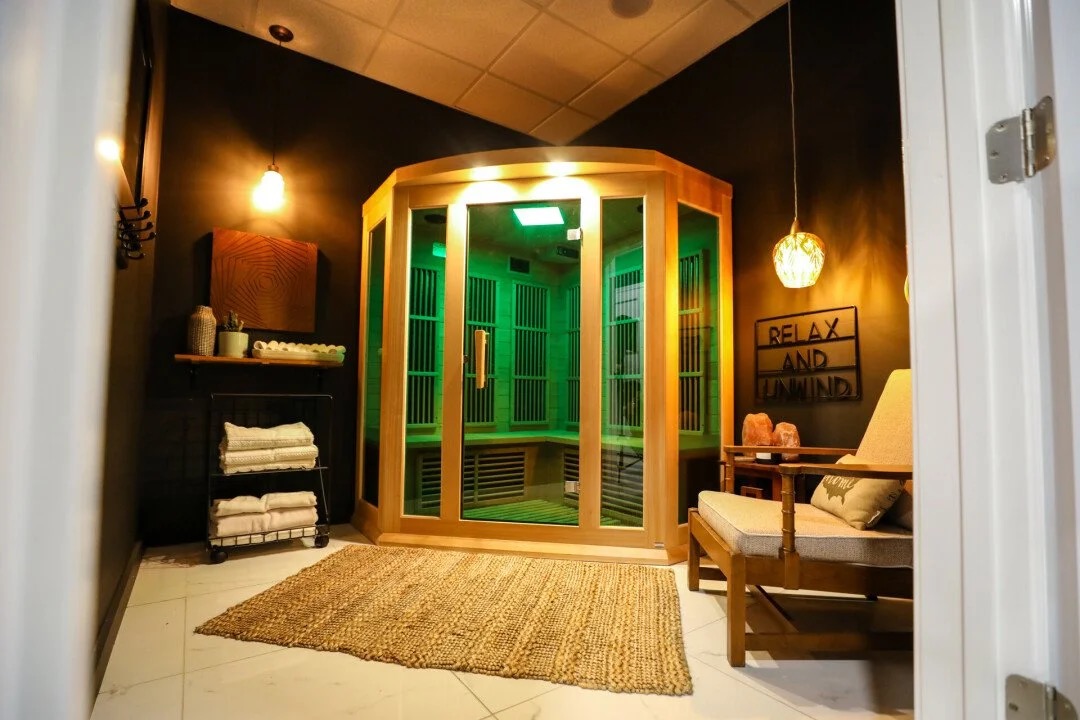 Infrared sauna therapy room at The Healing Agenda