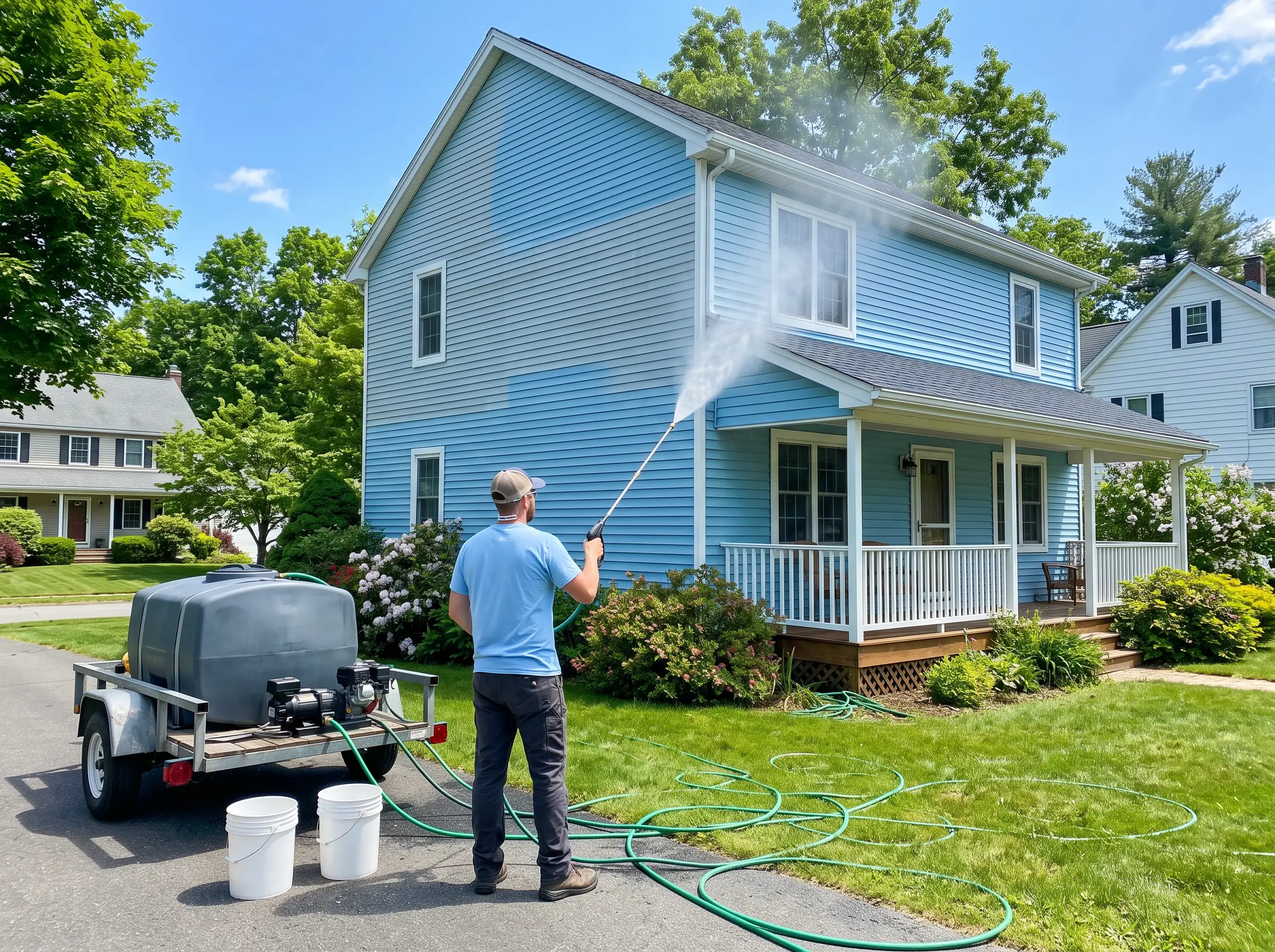 Gutter cleaning on a home