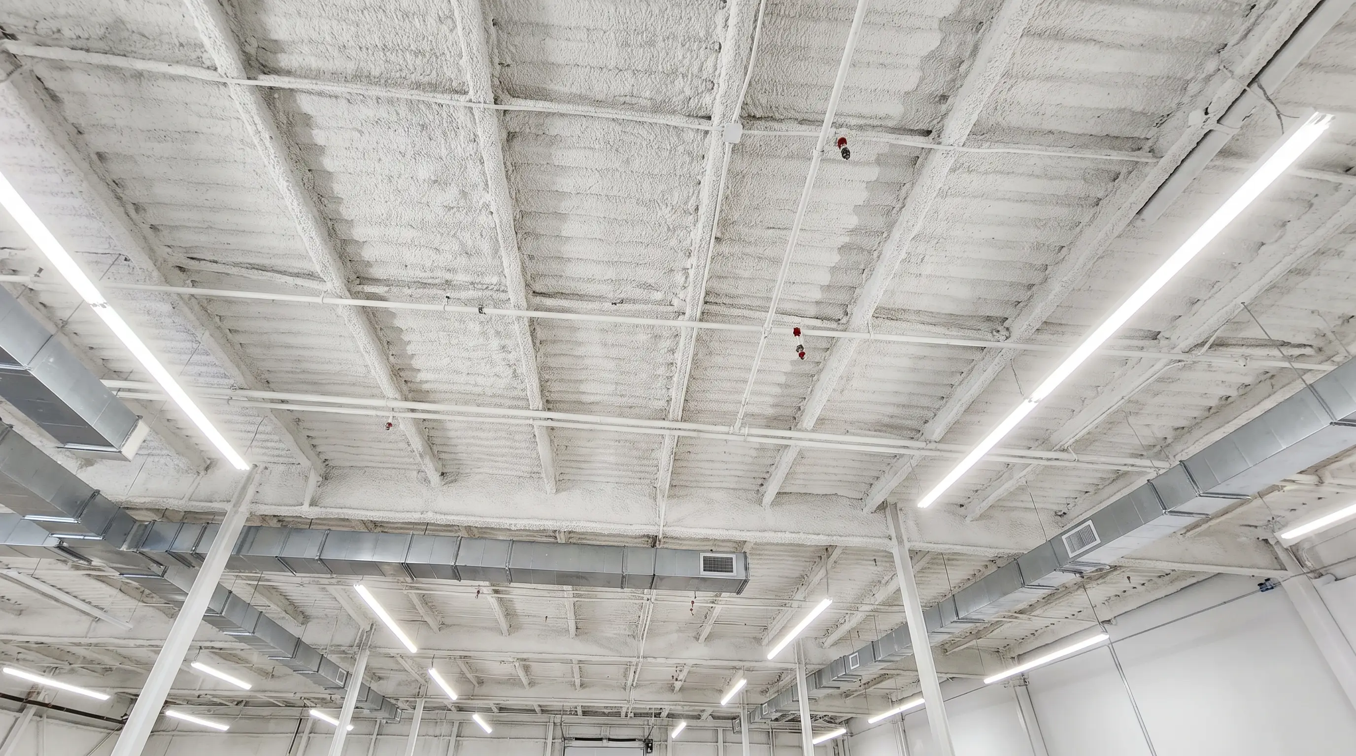 Commercial spray foam ceiling