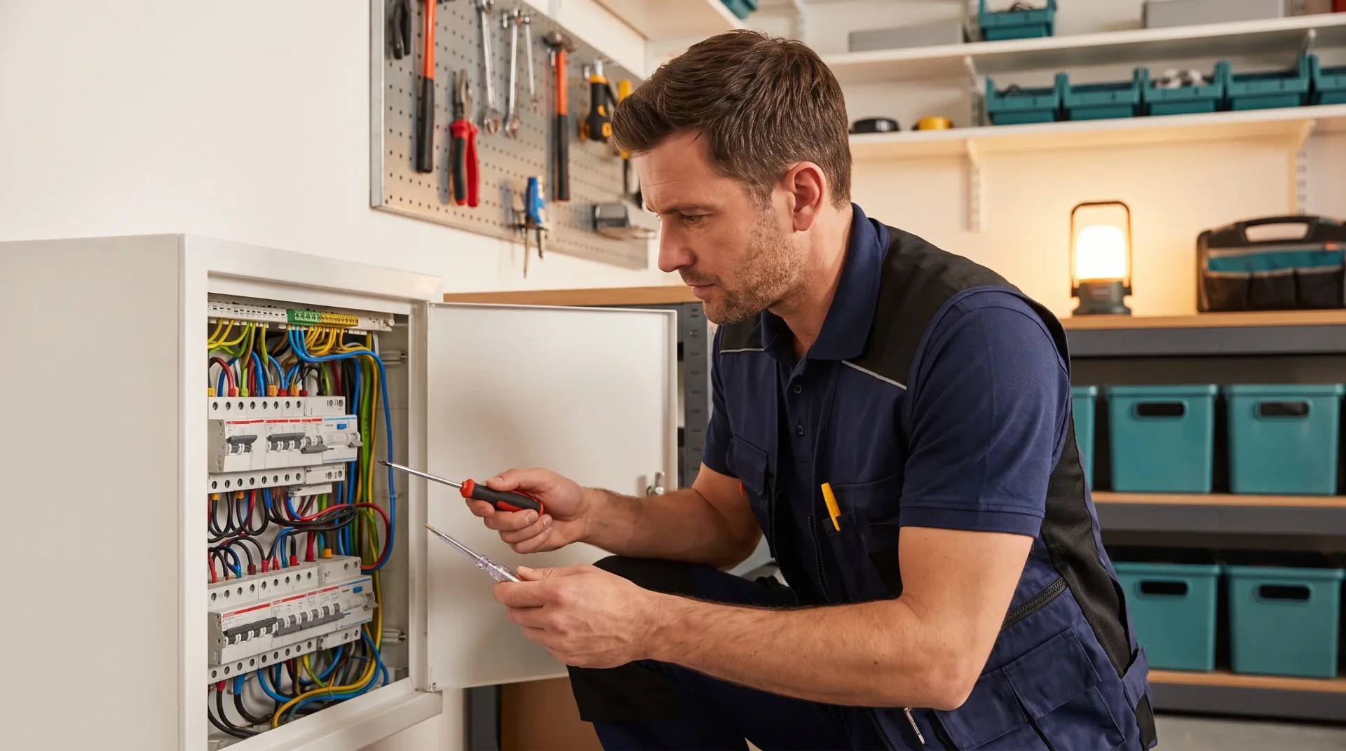 Electrician running new wiring