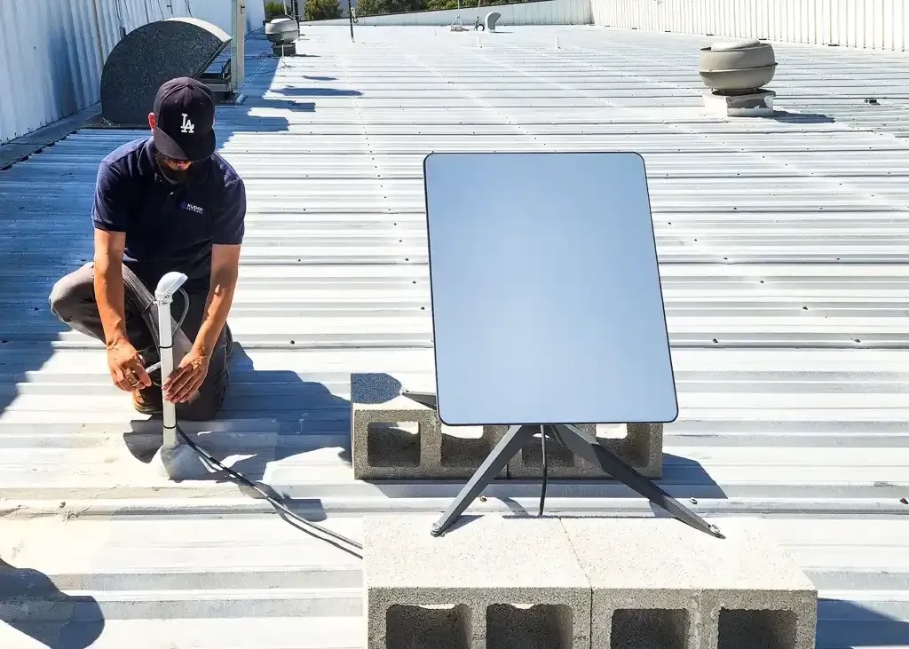 Starlink install on a commercial roof