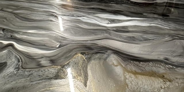 Close-up of metallic epoxy floor finish