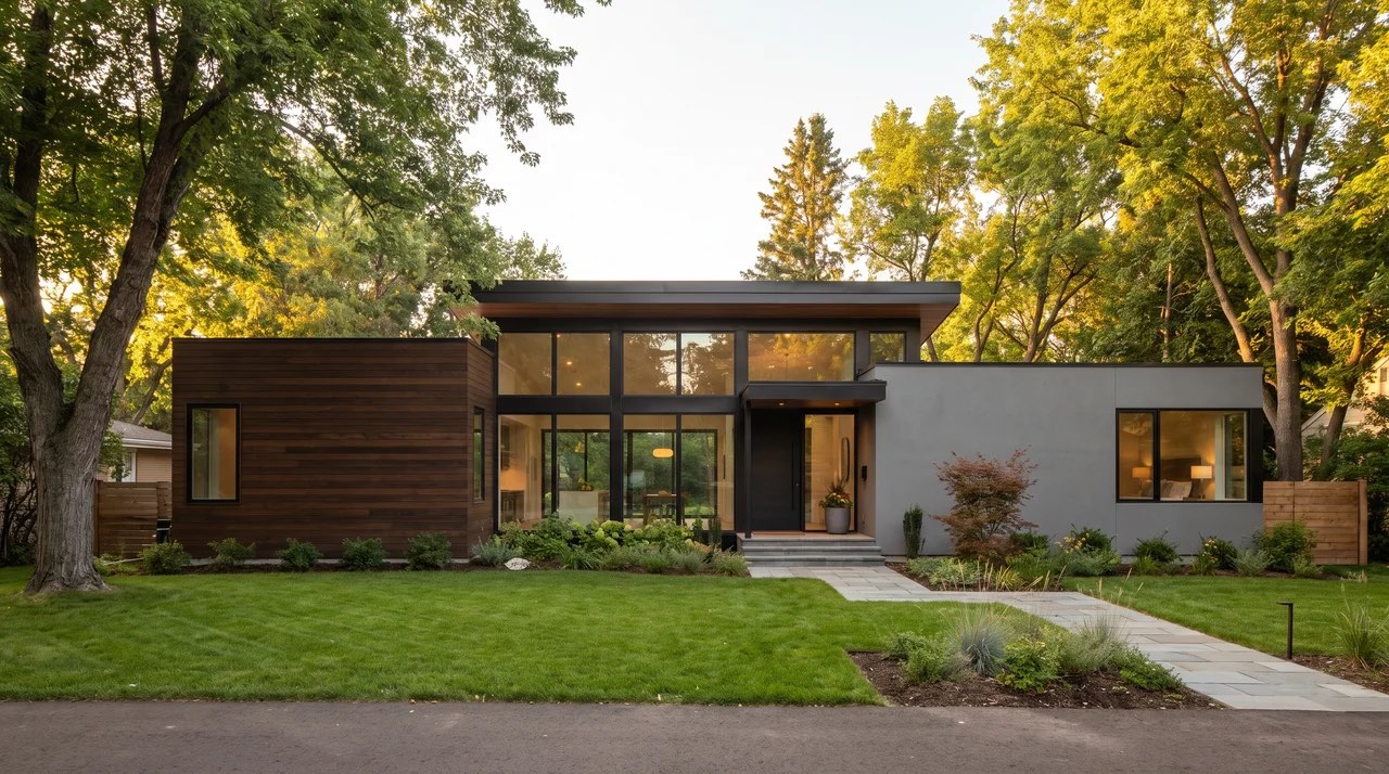 Beautifully finished modern home exterior