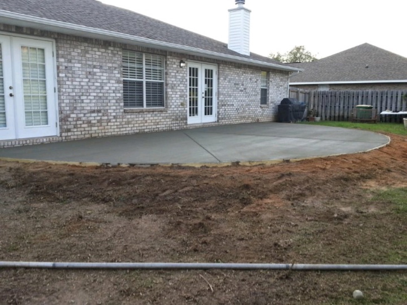 A real finished concrete patio poured by Xtreme Concrete Company